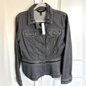 WHBM peplum denim jacket